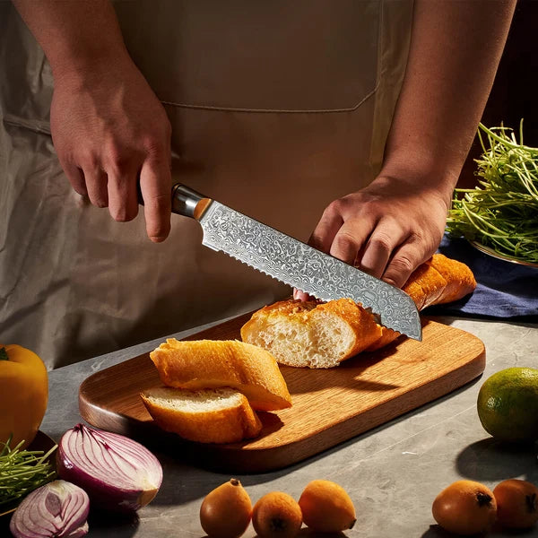 Dynasty Collection — Japanese VG10 Damascus Steel Knife Set with Sycamore Wood Handles