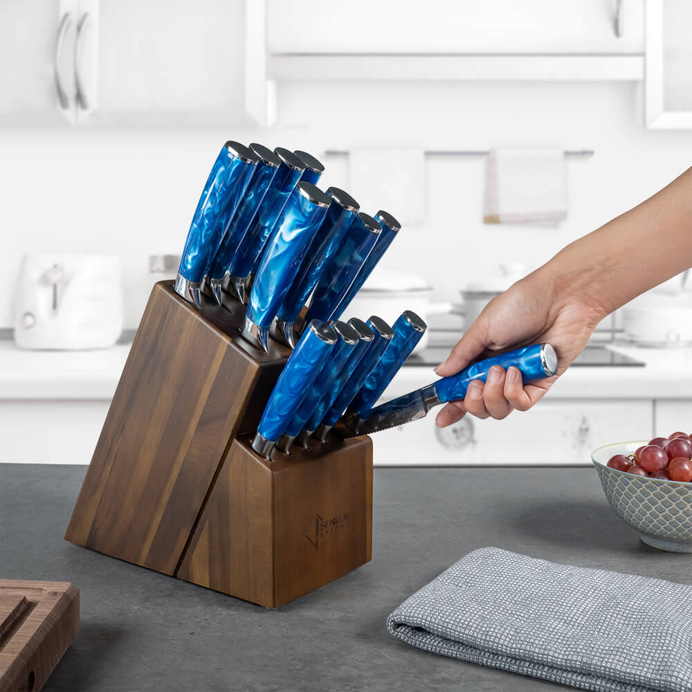 Cerulean 16-Piece Japanese Knife Block Set – view 6