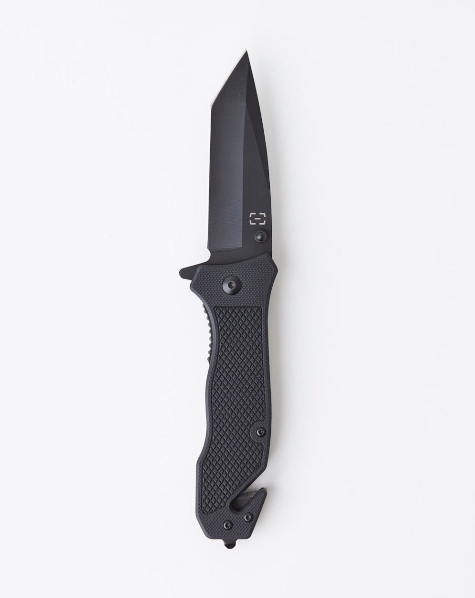 Valken Shadow Tanto Folding Knife — Black G10, Spring-Assisted